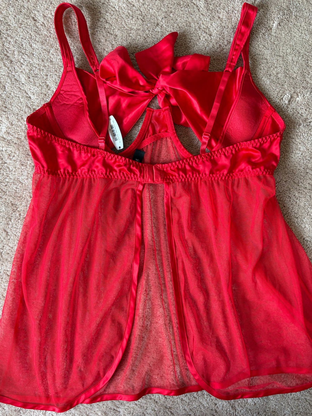 Adore Me Women's Bessima Babydoll Lingerie XL Red Bow NWT - Picture 3 of 8